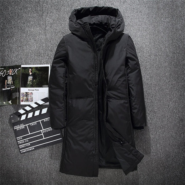 Warm Thick winter down jacket men brand clothing Top quality X-Long Male White duck down coat M-3XL