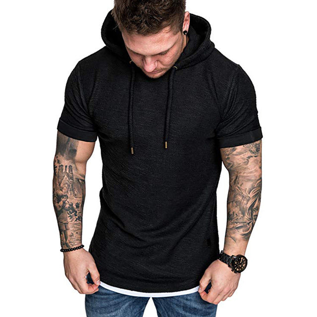 TShirts Men's Summer Slim Fit Casual Pattern Large Size Short Sleeve Hoodie Top Blouse Casual Men Fashion High Quality c0509