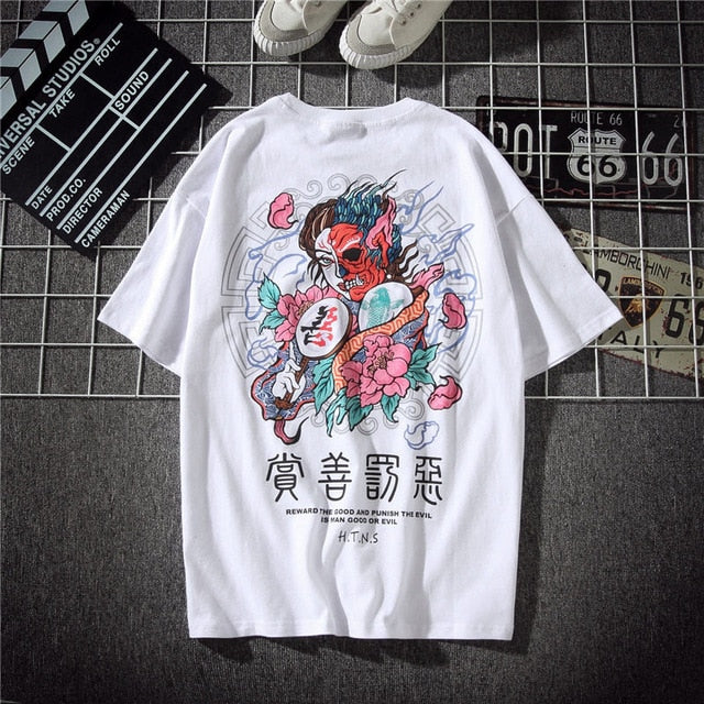 2019 SLOUPPG streetwear Harajuku Chinesestyle men's tshirt Hip Hop Cotton Short Sleeve Summer  Ghost T-shirt Casual Top Cotton