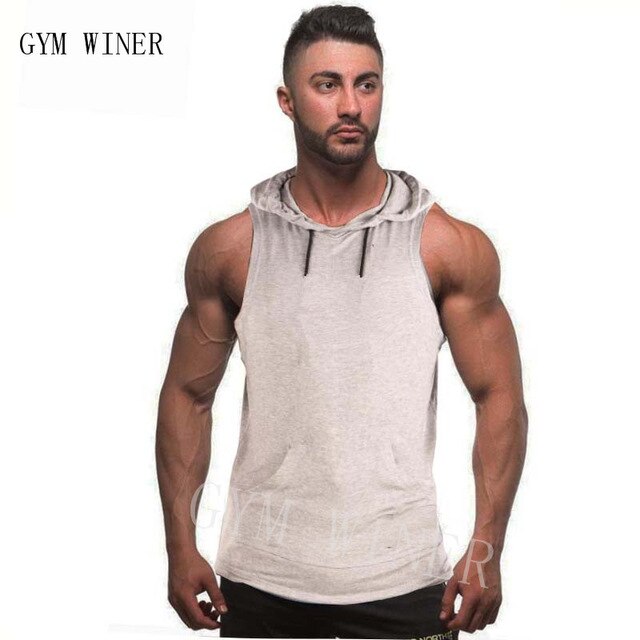 New Men Bodybuilding Tank Tops Gyms Fitness Workout Sleeveless Hoodies Man Casual Camouflage Hooded Vest Male Camo Clothing