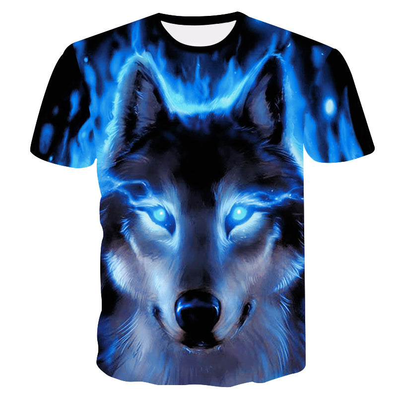 2019 Newest Wolf 3D Print Animal Cool Funny T-Shirt Men Short Sleeve Summer Tops T Shirt Tshirt Male Fashion T-shirt male4XL