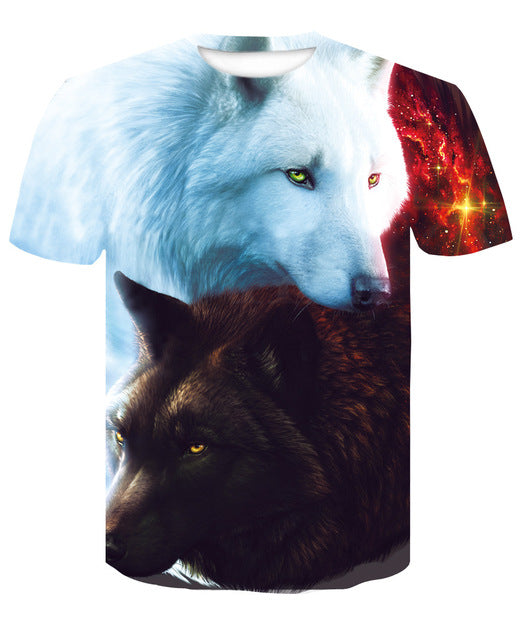 2019 Newest Wolf 3D Print Animal Cool Funny T-Shirt Men Short Sleeve Summer Tops T Shirt Tshirt Male Fashion T-shirt male4XL