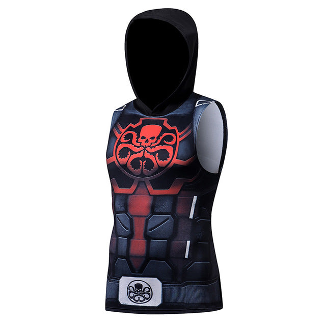 Skull marvel Bodybuilding Tank Tops men Gym Stringer Fitness Tank Top Men Gym Clothing Breathable high-elastic Vest hoodies