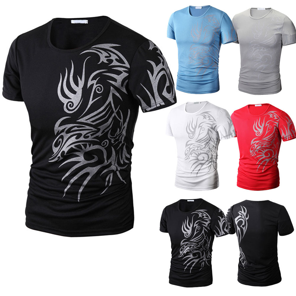 Fashion Summer Men T-Shirt Short Sleeve O Neck Chinese Style Printing Tops Comfortable Man Casual T-Shirts QL Sale