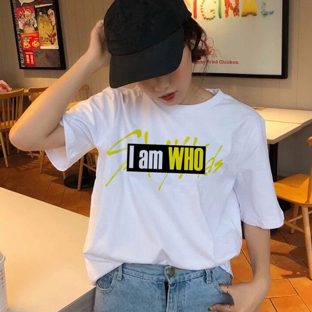 Stray Kids Women t-shirt StrayKids Short Sleeve t shirt Tops Hip Hop Harajuku tshirt top tee shirts hip hop female femme Casual