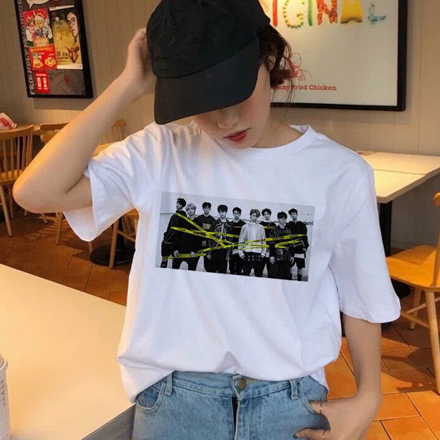 Stray Kids Women t-shirt StrayKids Short Sleeve t shirt Tops Hip Hop Harajuku tshirt top tee shirts hip hop female femme Casual