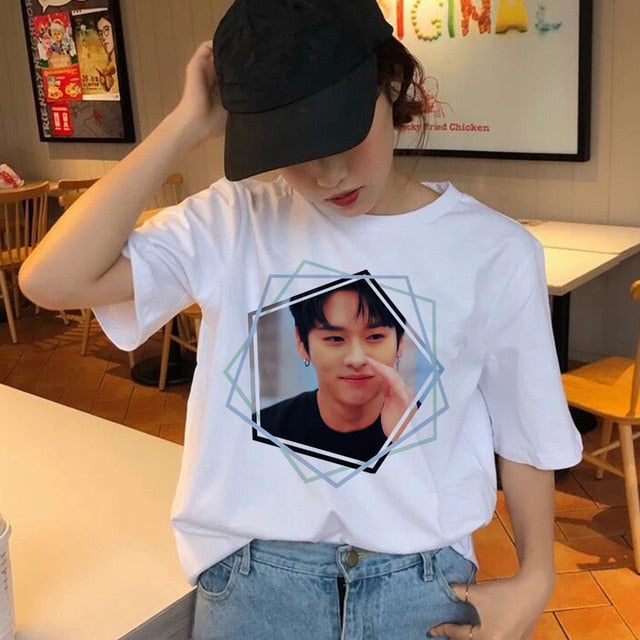 Stray Kids Women t-shirt StrayKids Short Sleeve t shirt Tops Hip Hop Harajuku tshirt top tee shirts hip hop female femme Casual