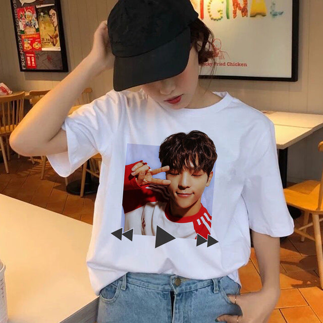 Stray Kids Women t-shirt StrayKids Short Sleeve t shirt Tops Hip Hop Harajuku tshirt top tee shirts hip hop female femme Casual