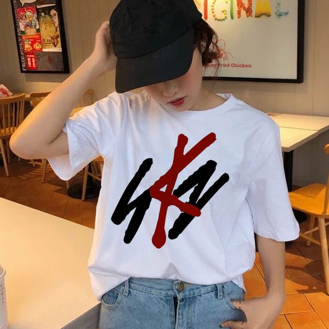 Stray Kids Women t-shirt StrayKids Short Sleeve t shirt Tops Hip Hop Harajuku tshirt top tee shirts hip hop female femme Casual