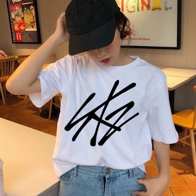 Stray Kids Women t-shirt StrayKids Short Sleeve t shirt Tops Hip Hop Harajuku tshirt top tee shirts hip hop female femme Casual