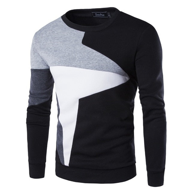 ZOGAA 2019 Men Sweaters Casual O-Neck Slim Cotton Knit Quality Men Sweater Patchwork Pullovers Male Top Hombre Camisa Masculina