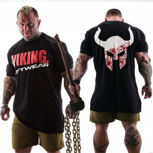 VIKING 2019 New Brand clothing Gyms Tight t-shirt mens fitness t-shirt homme Gyms t shirt men fitness Summer tops